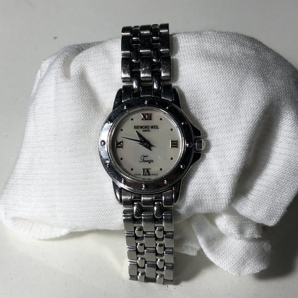 Raymond Weil Women's Watch Silver Toned Quartz 25MM Steel Tango Pearl Wrist - Picture 3 of 13